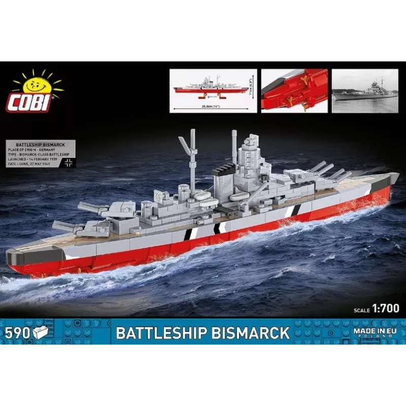 Zestaw konstrukcyjny Cobi pancernik Bismarck, 590 elementów