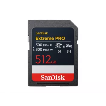 SanDisk Extreme Pro - Karta pamięci flash - 512 GB - Klasa wideo V90 / UHS-II U3 / Class10 - SDXC UHS-II