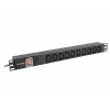Listwa zasilająca LANBERG PDU-10I-0200-IEC-BK — 10× gniazd C13, kabel 2 m, 10 A, 2500 W, czarna