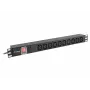 Listwa zasilająca LANBERG PDU-10I-0200-IEC-BK — 10× gniazd C13, kabel 2 m, 10 A, 2500 W, czarna