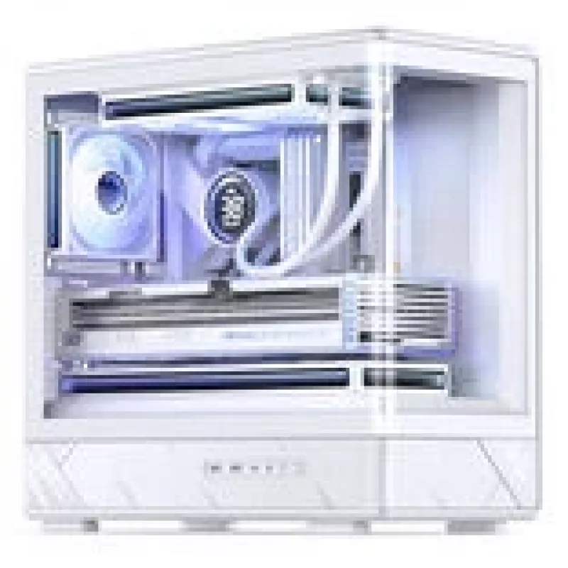 Jonsbo D200 biała obudowa midi tower mATX ze szkłem hartowanym i wyświetlaczem Mini Temp