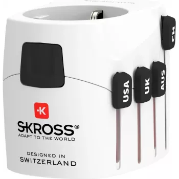 Uniwersalny adapter wtyczki zasilania biały Skross PRO Type C E F