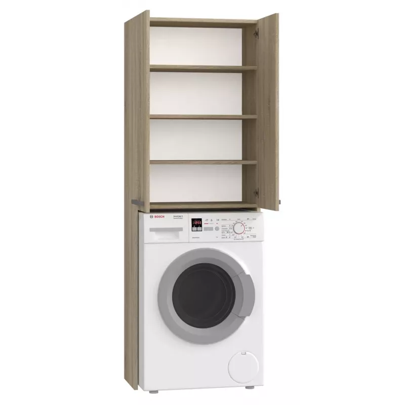 Szafka łazienkowa wisząca top e shop POLA DD SONOMA, rama dębowa, montowana na ścianie, 4 półki