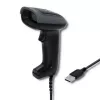 Ręczny czytnik kodów kreskowych QOLTEC 50863 — skaner 1D/2D, przewodowy USB, sensor LED, czarny, 5V, kabel 1,8 m