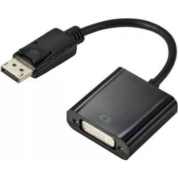 Renkforce RF-5771774 Adapter DisplayPort / DVI [1x wtyczka DisplayPort - 1x gniazdo DVI 24+5pin.] Czarny oplot PVC 15 cm (RF-5771774)