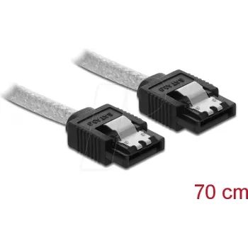 Kabel SATA DeLOCK 85343 0.7 m Czarny Przezroczysty