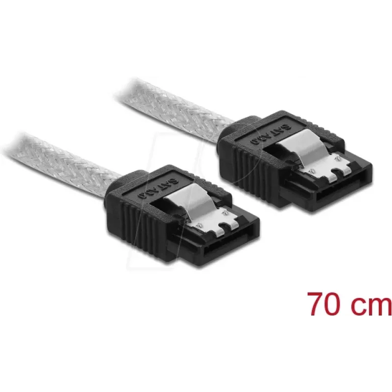 Kabel SATA DeLOCK 85343 0.7 m Czarny Przezroczysty