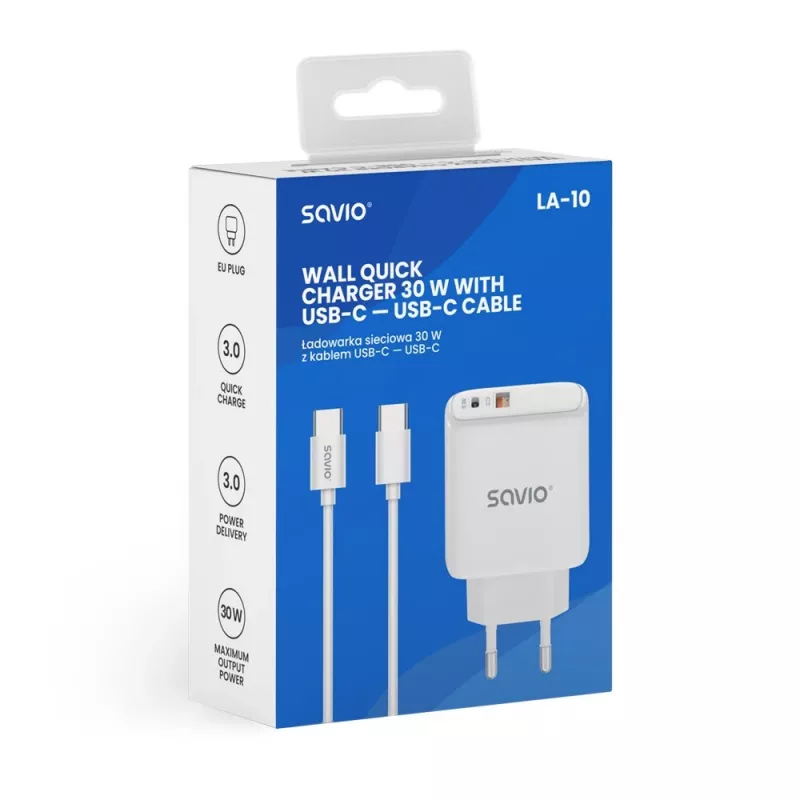 Ładowarka ścienna 30W LA-10 SAVIO