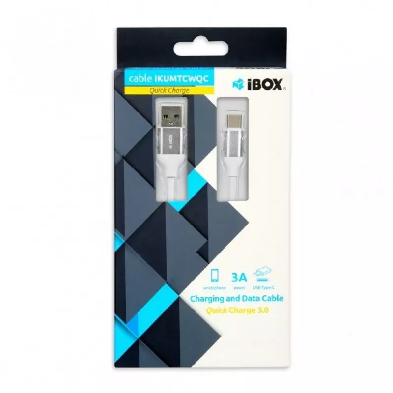 Kabel USB A na USB C IBOX IKUMTCWQC 1,5 m, USB 2.0, 3 A, biały