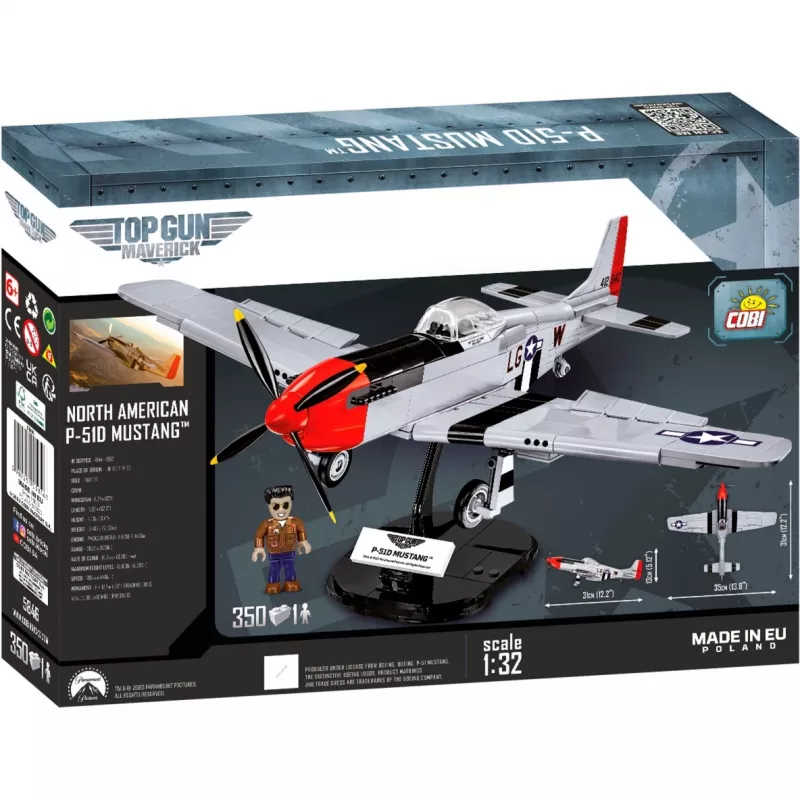 Top Gun Maverick P51D Mustang, Zabawka konstrukcyjna Skala 1:32