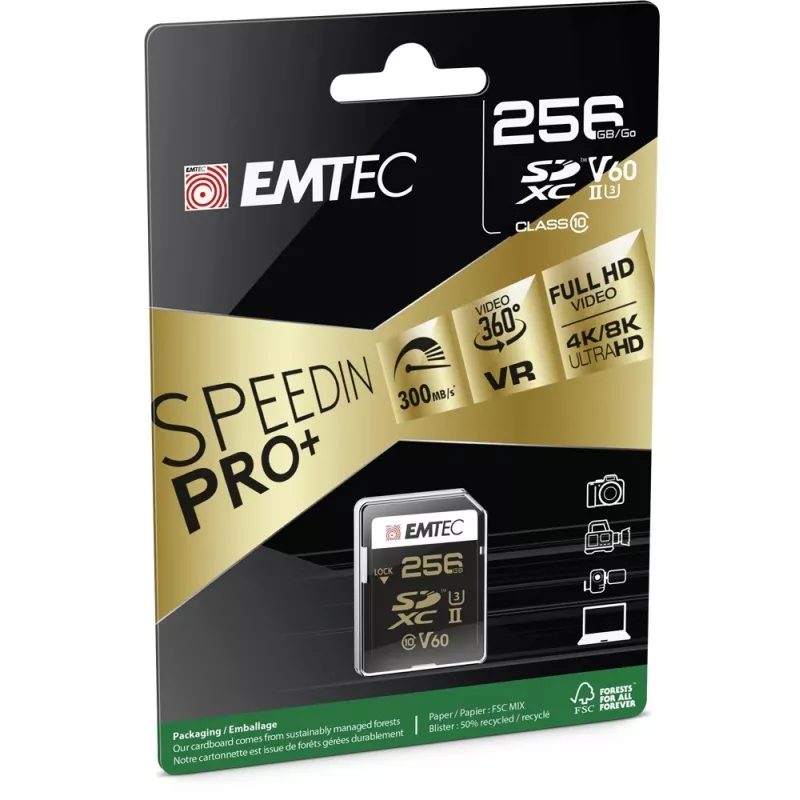 Karta pamięci Emtec 256 GB SDXC UHS-II ECMSD256GUHS2V60
