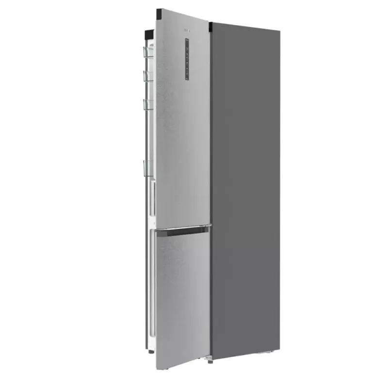 Lodówko-zamrażarka Gorenje NRB620E61X4WFE, wolnostojąca, stal nierdzewna, pojemność całkowita 413 l, zamrażarka dolna 130 l, NoFrost, wyświetlacz LED