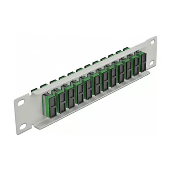 Patchpanel światłowodowy DeLOCK 10 cali 12 portów SC Duplex zielony 1U szary