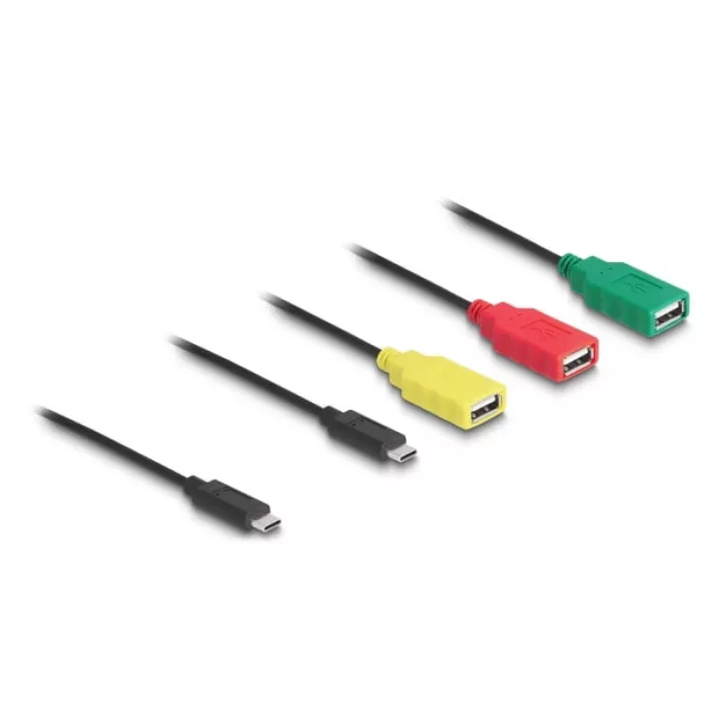 DeLOCK 4-portowy koncentrator kablowy USB 2.0 USB Type-C na 3 x USB-A żeński + 1 x USB-C męski