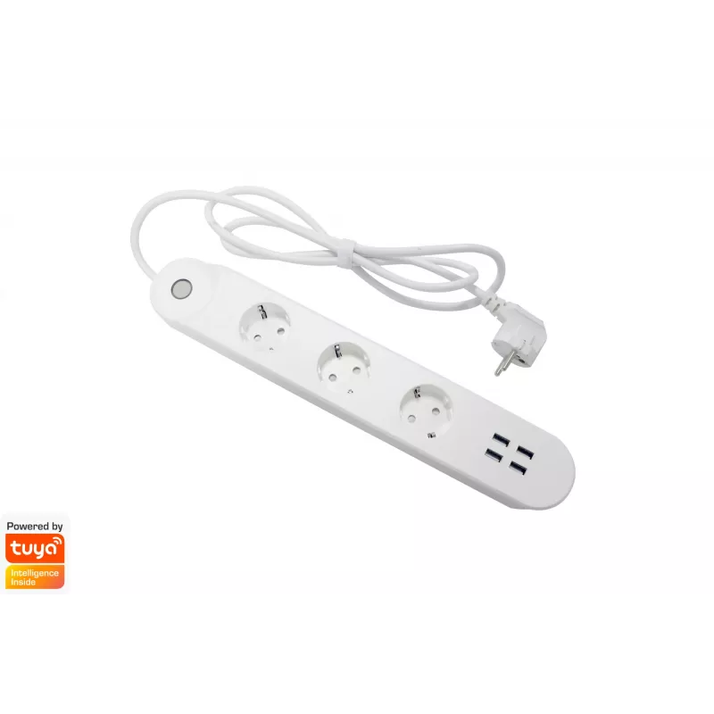 Inteligentna listwa zasilająca Denver SHP-300U 3 gniazda AC Typ E 4 Biała