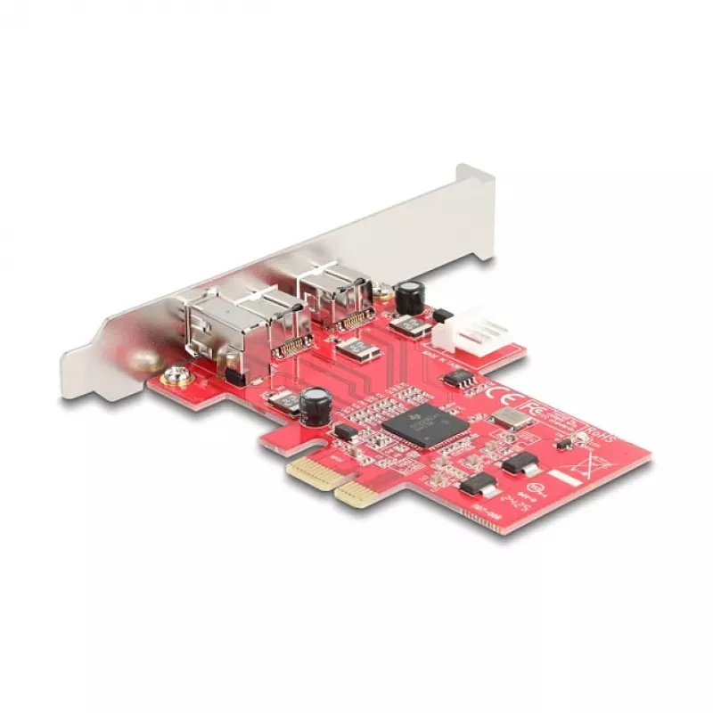 DeLOCK 90738 PCIe Firewire Adapter Wewnętrzny IEEE 1394 Czerwony