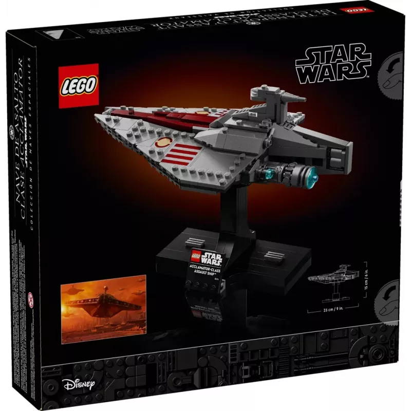 LEGO Star Wars Acclamator-class Assault Ship zestaw 75404 — zestaw konstrukcyjny, 450 elementów, model ekspozycyjny 130×150×230 mm