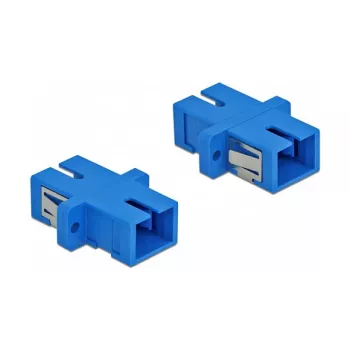 Adapter światłowodowy SC-żeński na SC-żeński, DELOCK 85990, niebieski, opakowanie 4 szt.