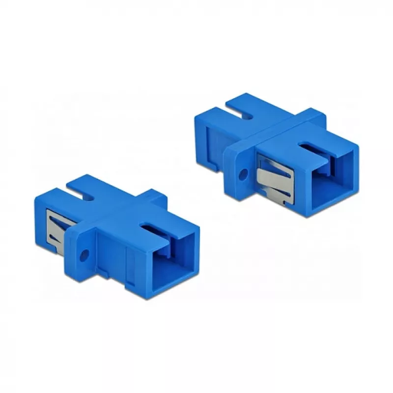 Adapter światłowodowy SC-żeński na SC-żeński, DELOCK 85990, niebieski, opakowanie 4 szt.