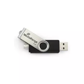 MediaRange MR932 - Pamięć USB Flash - 32 GB - USB 2.0 / micro USB - Czarno-srebrny (MR932-2)