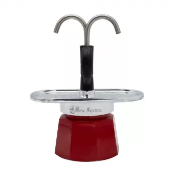 Bialetti Mini Express Magritte Moka pot Czerwony, Srebrny