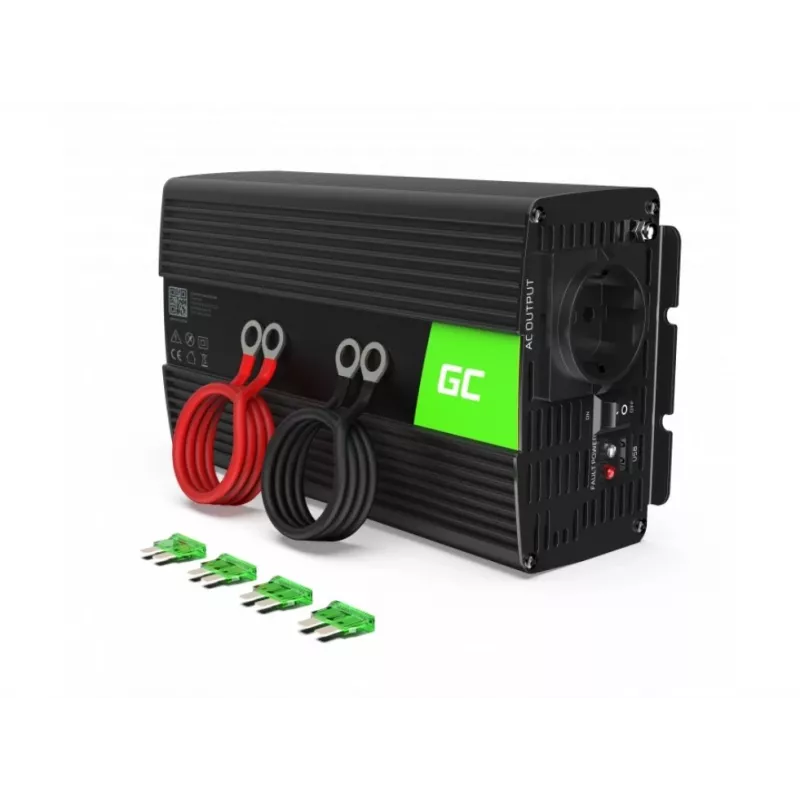 Green Cell INV09 zasilacz/przetwornica samochodowa 1000 W Czarny