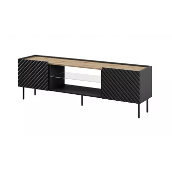 EF ONDA szafka RTV 180x40x39-58 czarny (stojąca lub montowana na ścianie)