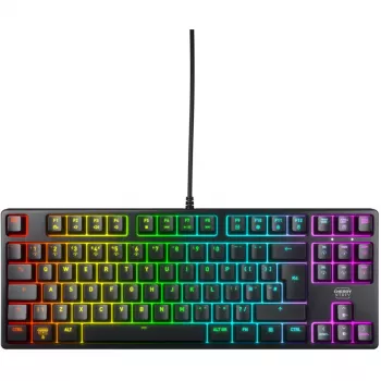 Klawiatura No name K4V2 TKL — kompaktowy układ przewodowy tenkeyless, czarny, układ UK