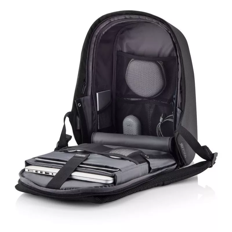 Plecak XDDESIGN Bobby Hero XL — 21,5 l, mieści laptop 17 cali, kieszeń na tablet, panel organizacyjny, czarny