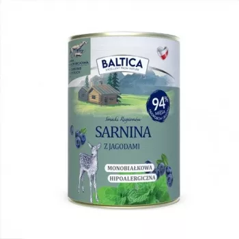 BALTICA regional flavours Sarna z jagodami - mokra karma dla psów - 400g