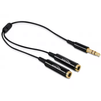 Kabel audio DeLOCK 65356 0,25 m 3,5 mm 2 x 3,5 mm Czarny