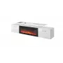 Szafka TV Cama Meble ROVA z kominkiem elektrycznym 190x37x48 cm biały/biały połysk