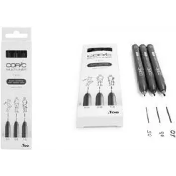 COPIC Multiliner Fineliner czarny 0.5 + 0.8 + 1.0 mm, 3 szt. (22075632)