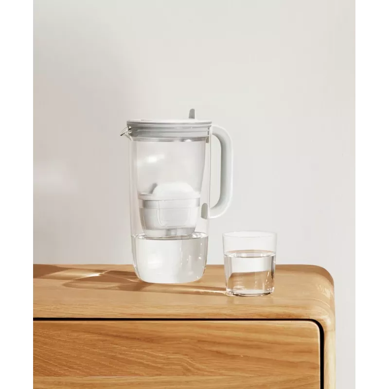 Dzbanek filtrujący wodę BRITA Glass+1 Maxtra Pro szary, 2,4 L całkowita / 1,5 L filtrowana, filtr Maxtra Pro PP