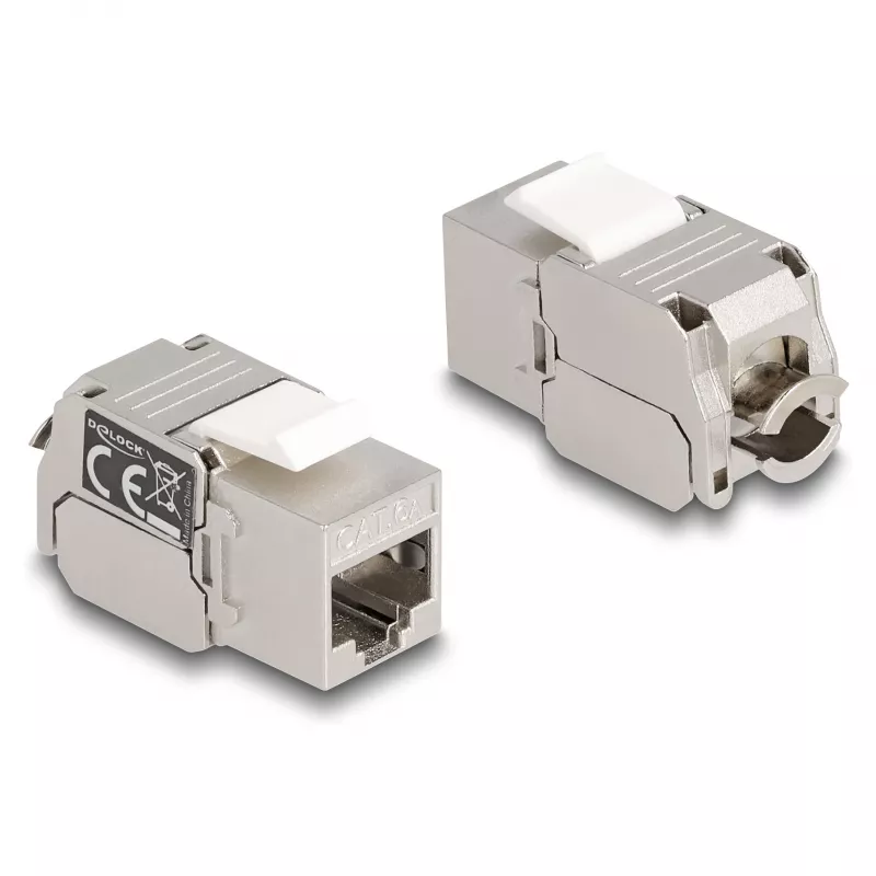 DeLOCK Moduł Keystone RJ45 do LSA Kat.6A z diodą LED srebrno-biały