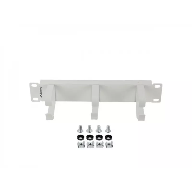 Organizer kabli 10 cali z 3 metalowymi uchwytami TYP B szary