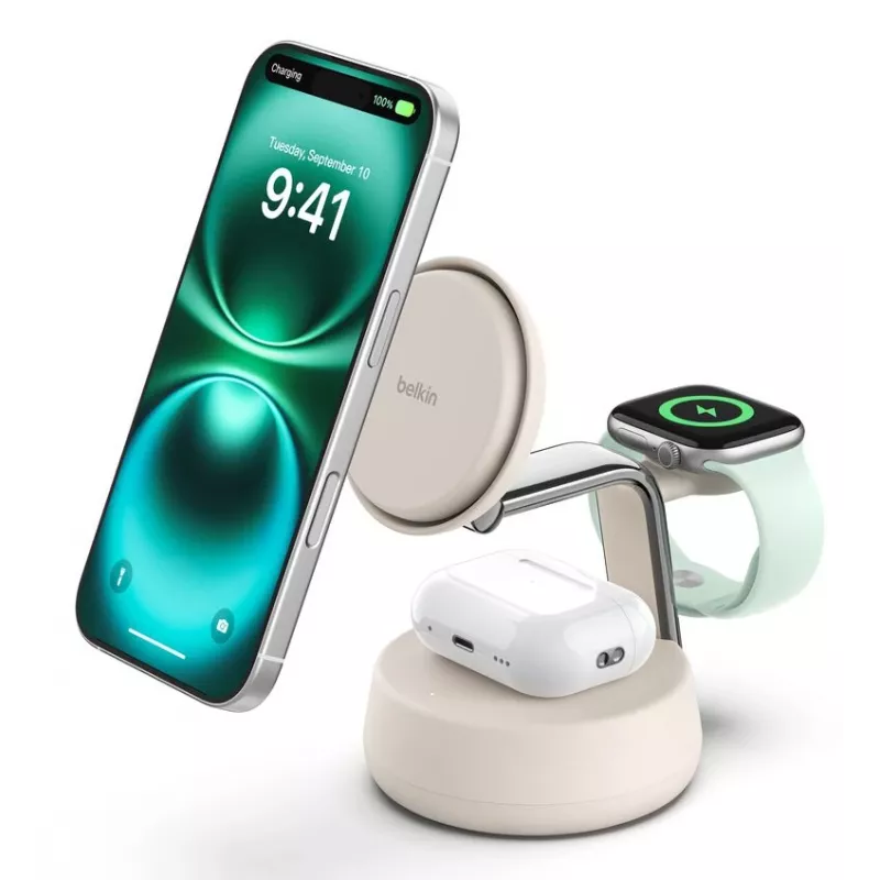 Bezprzewodowa ładowarka USB Belkin Qi2 WIZ040KQSD — 25 W, zasilanie USB, kabel 1,5 m, biała, do smartfonów, smartwatchy, słuchawek, opasek fitness