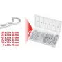 Zestaw kołków błotnika KS Tools 970.0060 — 150 sztuk, średnice 1,8×33 do 3,9×75 mm