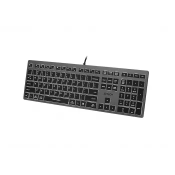Przewodowa klawiatura A4Tech FX60H USB QWERTY — pełnowymiarowa 100%, podświetlana biała, szara, hub USB