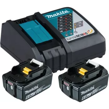 Makita DC18RC - Ładowarka + 2 akumulatory - Li-Ion - 6 Ah - 108 Wh - Ładowanie 1 akumulatora (199480-6)