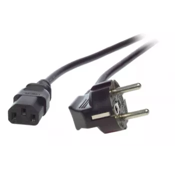 Przewód zasilający EFB-Elektronik z uziemieniem, wtyk 90° – C13 180°, czarny, 2,0 m, 3 × 0,75 mm²
