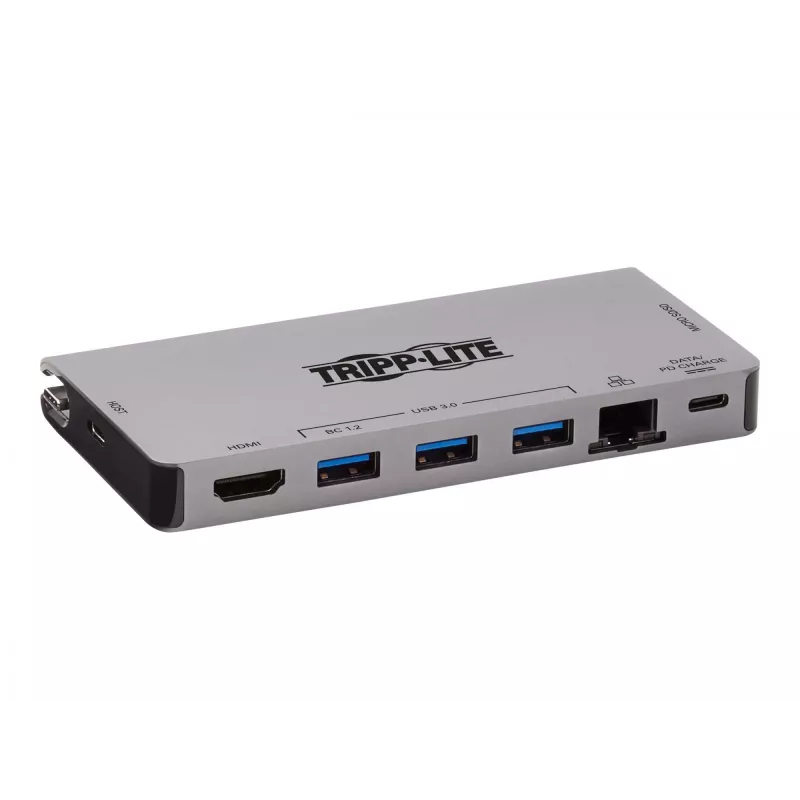 Stacja dokująca USB-C - 4K HDMI, USB 3.2 Gen 1, Hub USB-A, GbE, Czytnik kart, Ładowanie 100W PD, Odłączany przewód U442-DOCK5D-GY