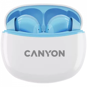 Słuchawki Canyon TWS-5 CNS-TWS5BL – True Wireless – Bluetooth 5.3 – Douszne – Etui ładujące USB-C – Sterowanie dotykowe – do 38h pracy – Czarny
