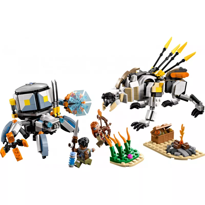 Zestaw LEGO Horizon Adventures 77037 – Aloy i Varl kontra Shell-Walker i Sawtooth, 768 elementów, 2 minifigurki