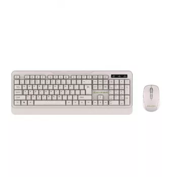 Bezprzewodowy zestaw klawiatury i myszy Tellur TLL491171 z nanoodbiornikiem USB, kremowy