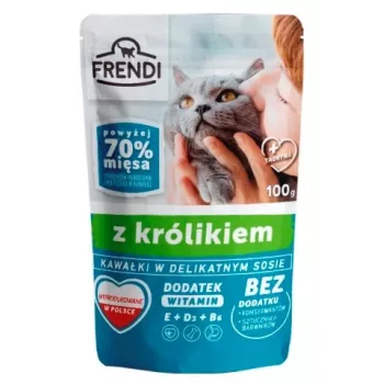 Mokra karma dla kota Frendi Kawałki w sosie z królikiem — saszetka 100 g