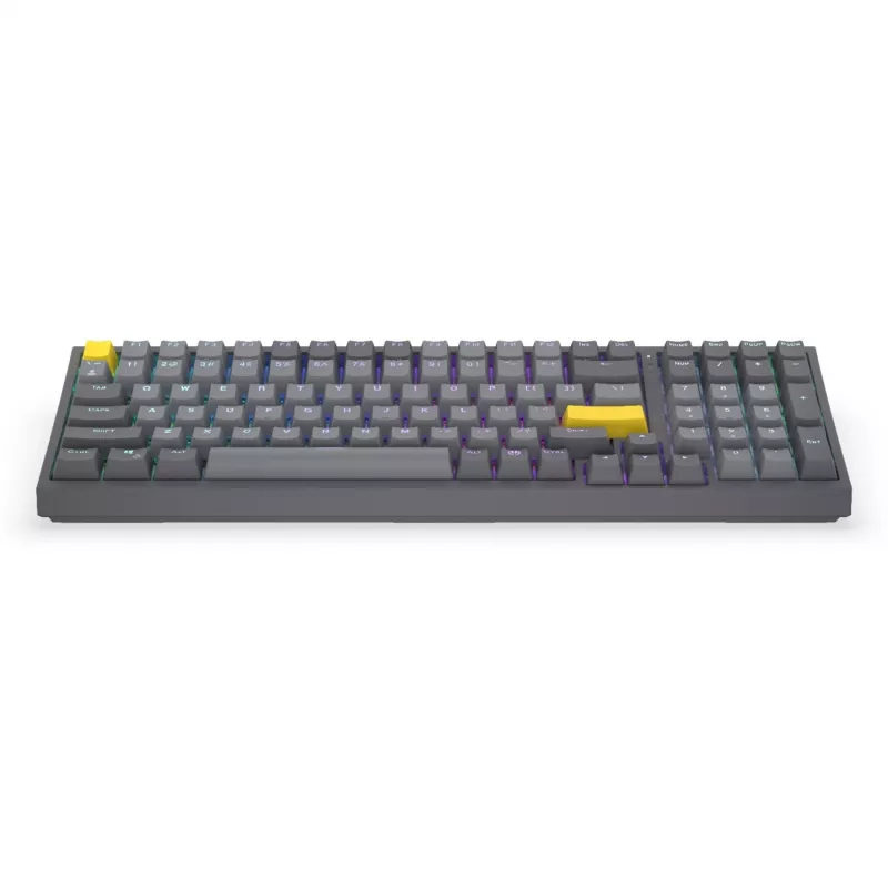 Celeris 1800, Szara Klawiatura Gamingowa, Układ US, ENDORFY Yellow by Gateron
