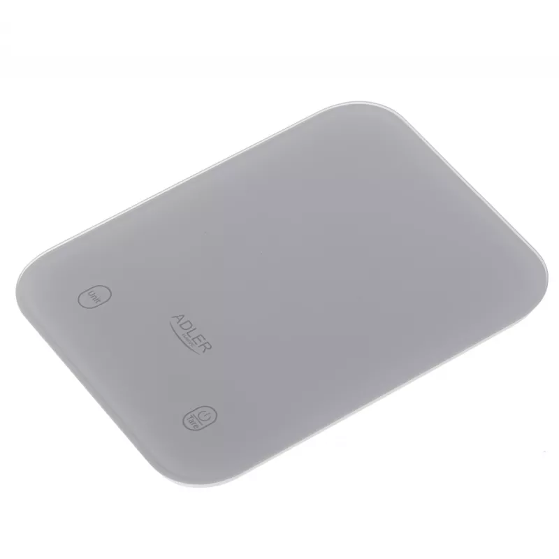 Waga kuchenna Adler AD 3181, szkło hartowane, nośność 10 kg, dokładność 1 g, wyświetlacz LCD, szary