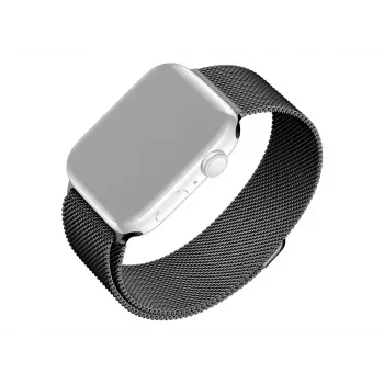 Zamienny pasek siateczkowy do Apple Watch od FIXED — kompatybilny z 42/44/45/46/49 mm (czarny)