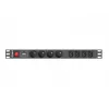 Jednostka dystrybucji zasilania LANBERG PDU-04E04I-0200-IEC-BK — 1U, 4 gniazda typu E, kabel 2 m, 10 A, 220–250 V